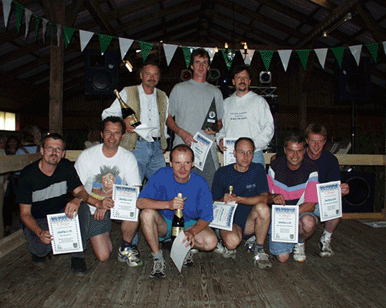 Die Siegerehrung vom Biathlon 2002